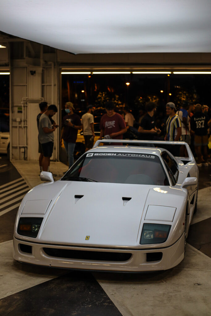 white sports car